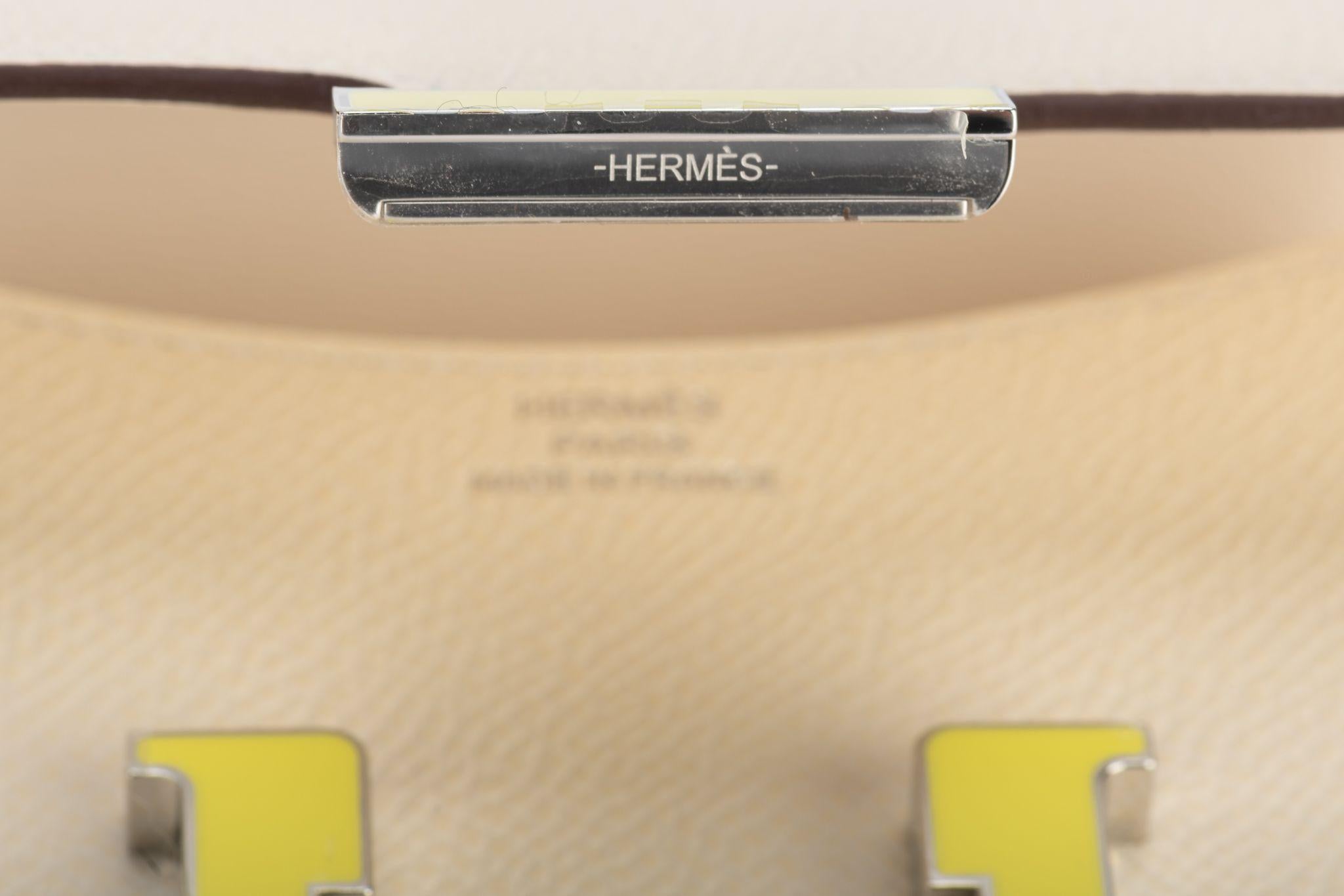 Hermes Craie Constance Slim Wallet Belt BNIB In New Condition For Sale In West Hollywood, CA
