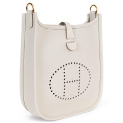 HERMES Craie cream Clemence leather EVELYNE 16 TPM Crossbody Bag Ghw