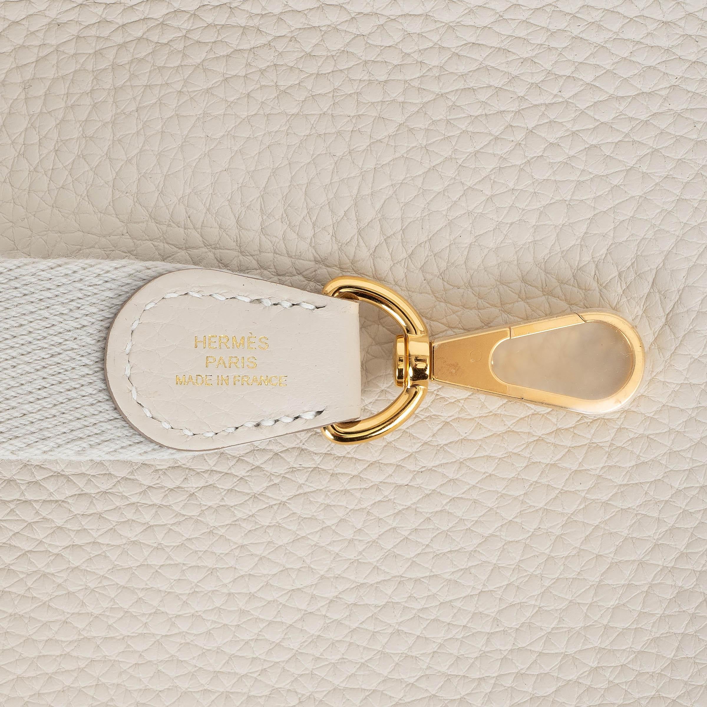 HERMES Craie cream Clemence leather EVELYNE 16 TPM Crossbody Bag Ghw For Sale 1