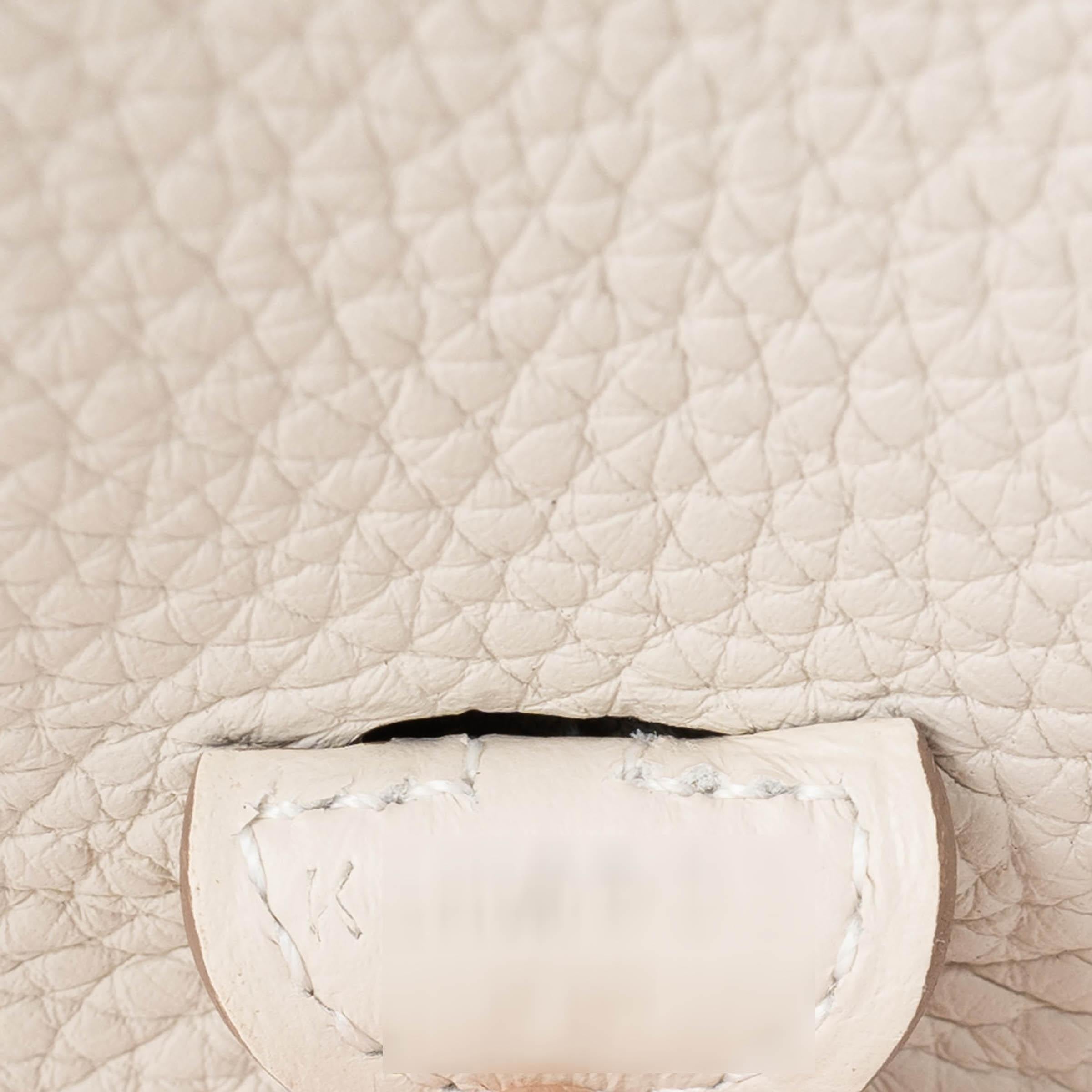 HERMES Craie cream Clemence leather EVELYNE 16 TPM Crossbody Bag Ghw For Sale 2