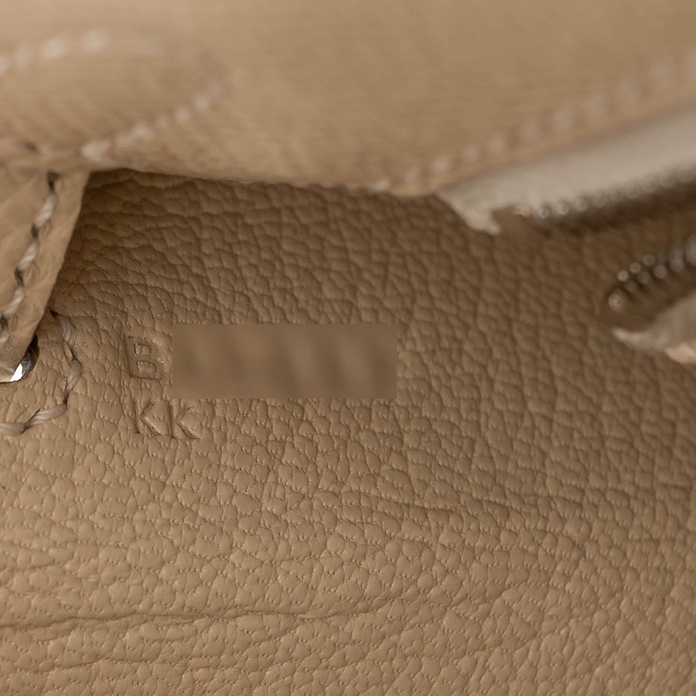 HERMES Craie cream Epsom leather KELLY 25 SELLIER Bag Phw For Sale 2
