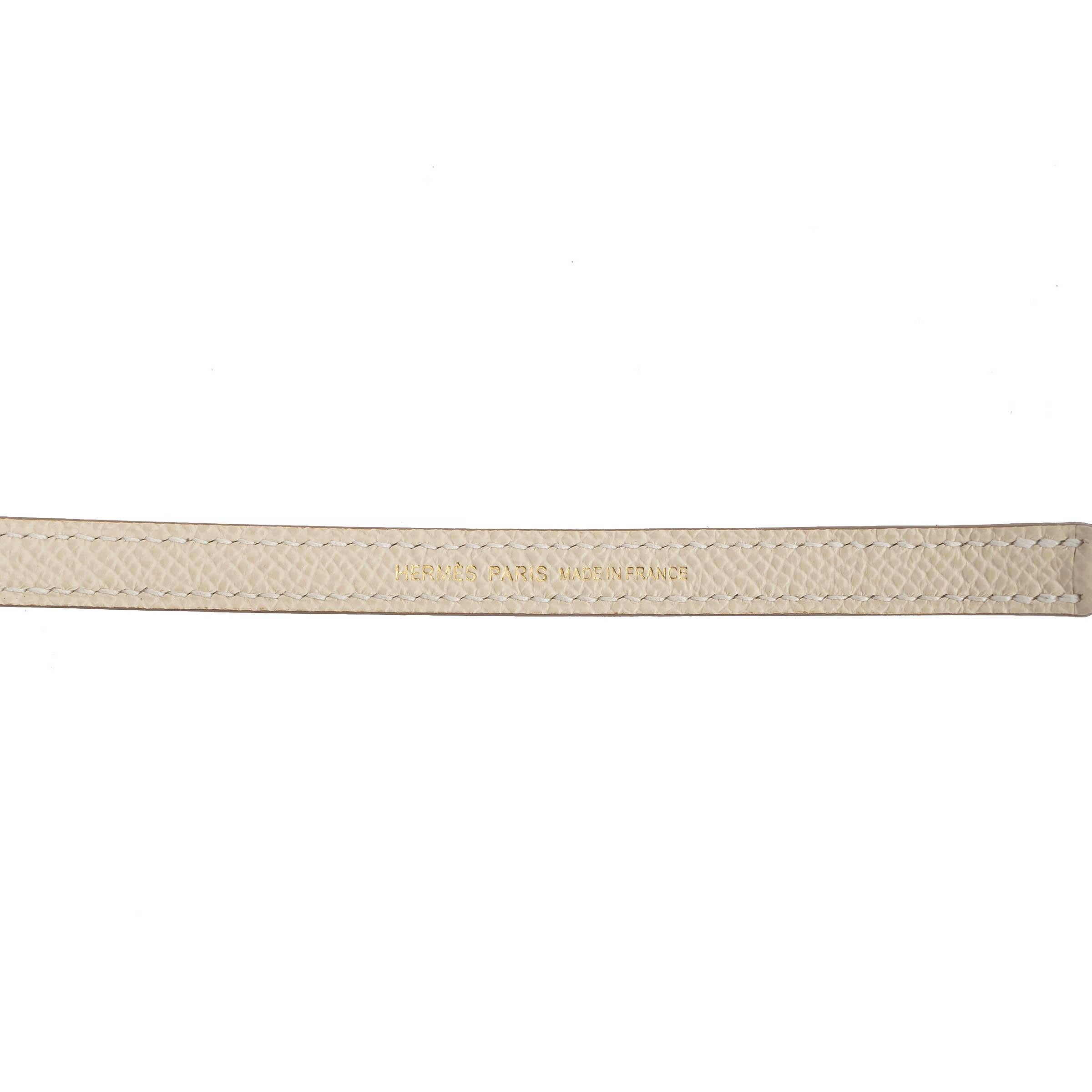 HERMES Craie cream Epsom leather MINI KELLY 20 SELLIER Bag Ghw 2