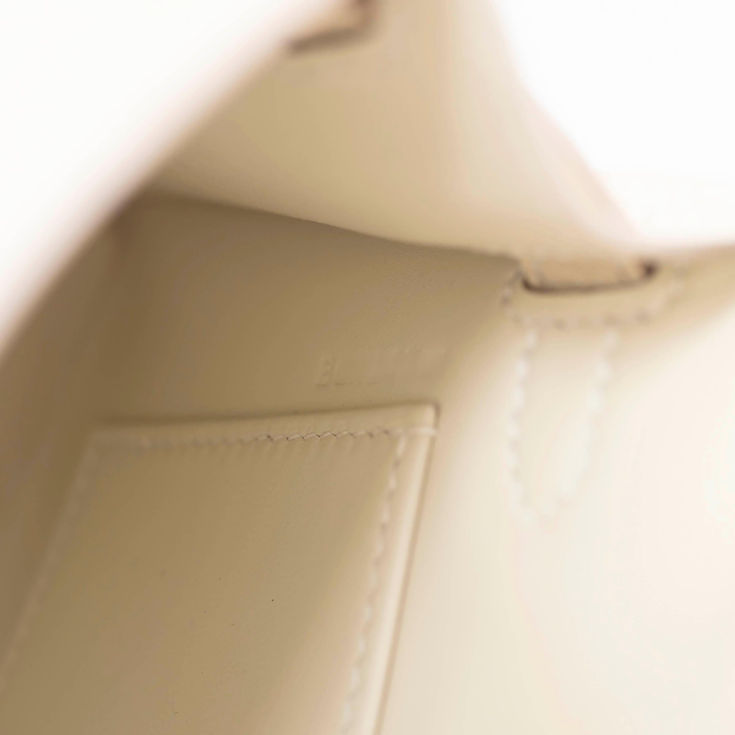 HERMES Craie cream Epsom leather MINI KELLY 20 SELLIER Bag Ghw 3