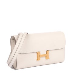 HERMÈS Craie Epsom Leather Constance To Go Long Wallet