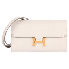 HERMÈS Craie Epsom Portefeuille long Constance To Go en cuir