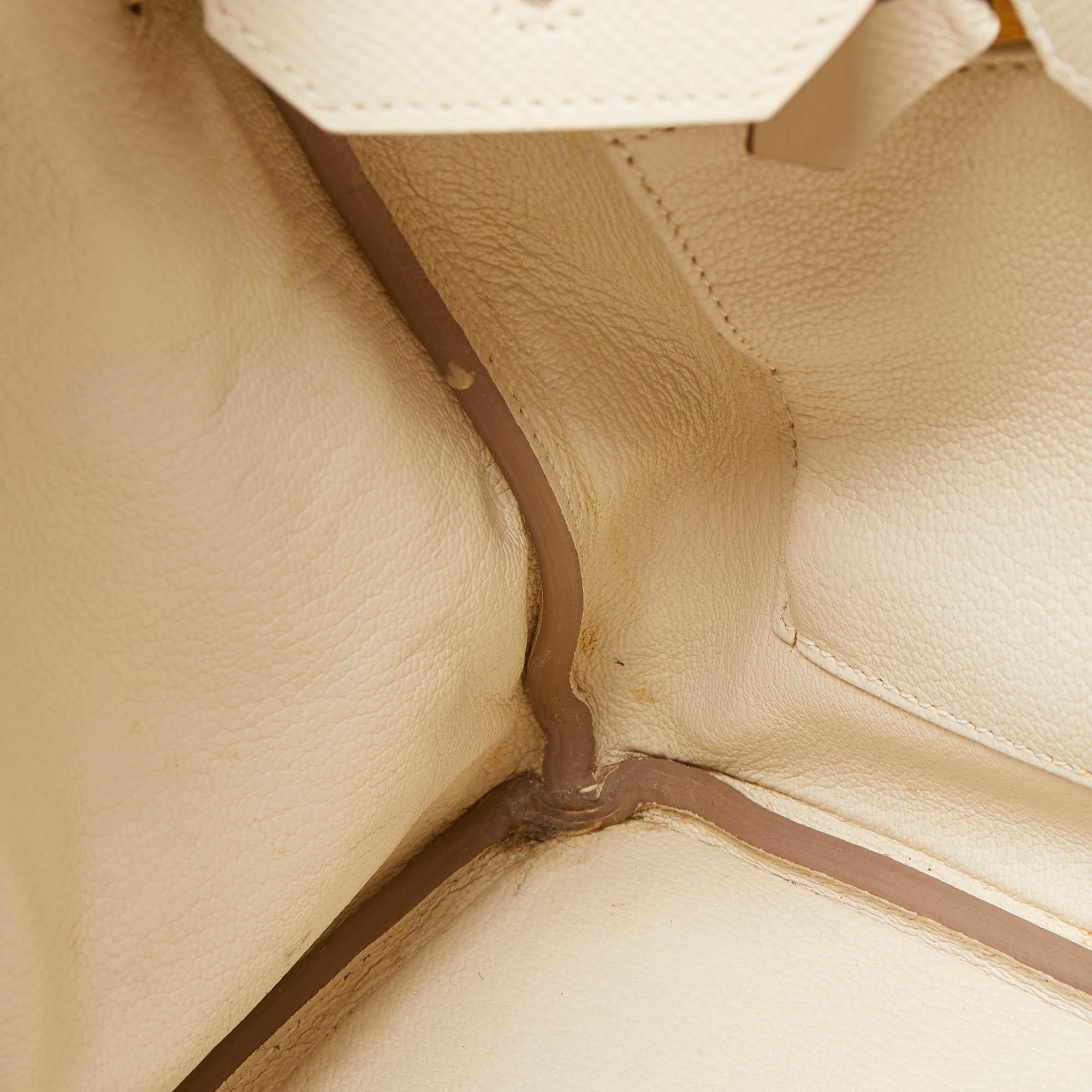 Hermes Craie Epsom Leather Gold Finish Birkin 30 Bag 7