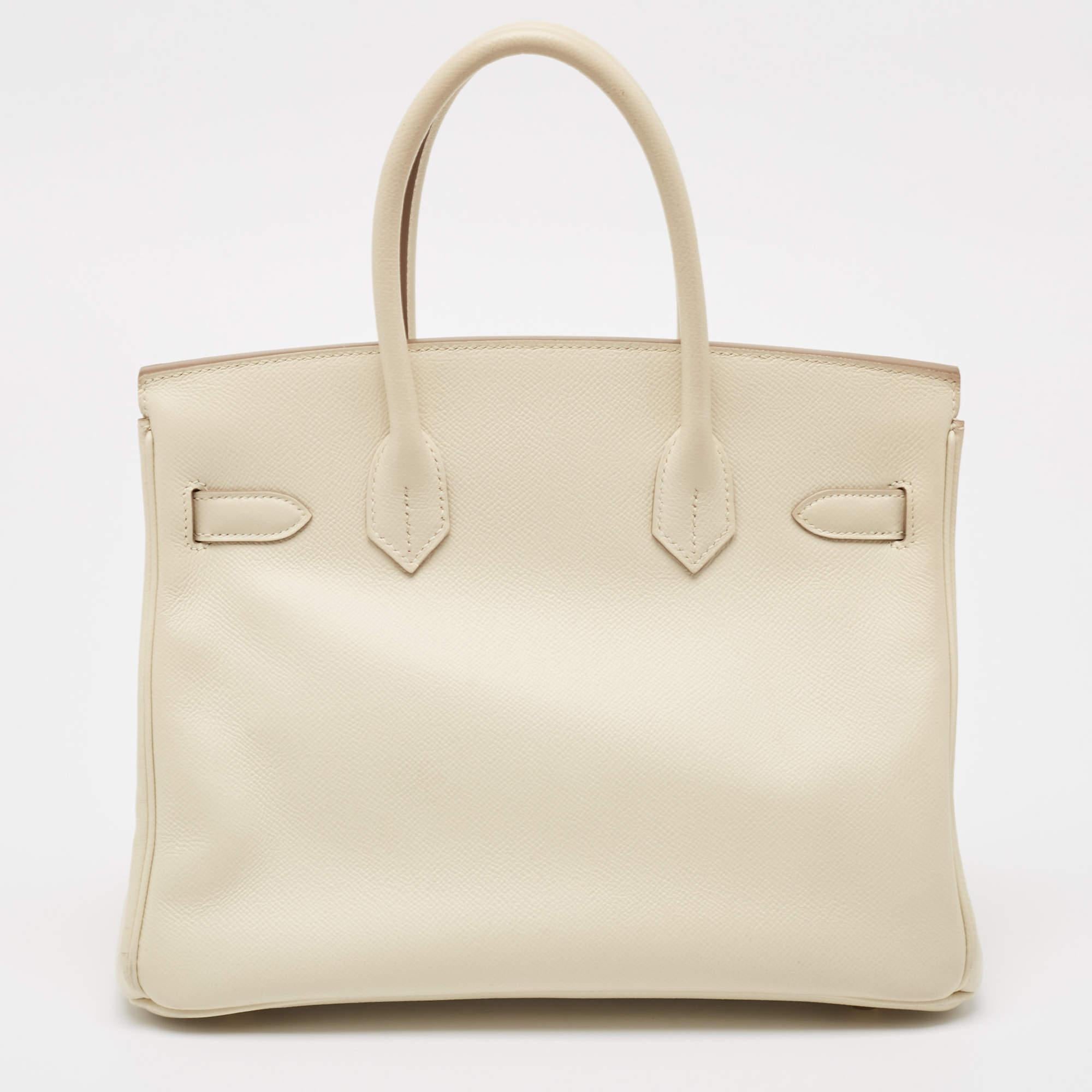 Women's Hermes Craie Epsom Leather Gold Finish Birkin 30 Bag