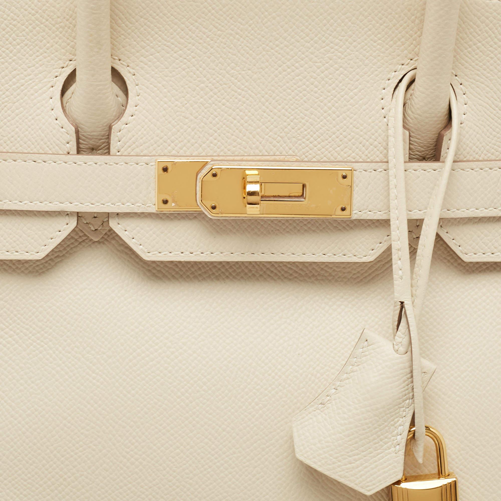 Hermes Craie Epsom Leather Gold Finish Birkin 30 Bag 1