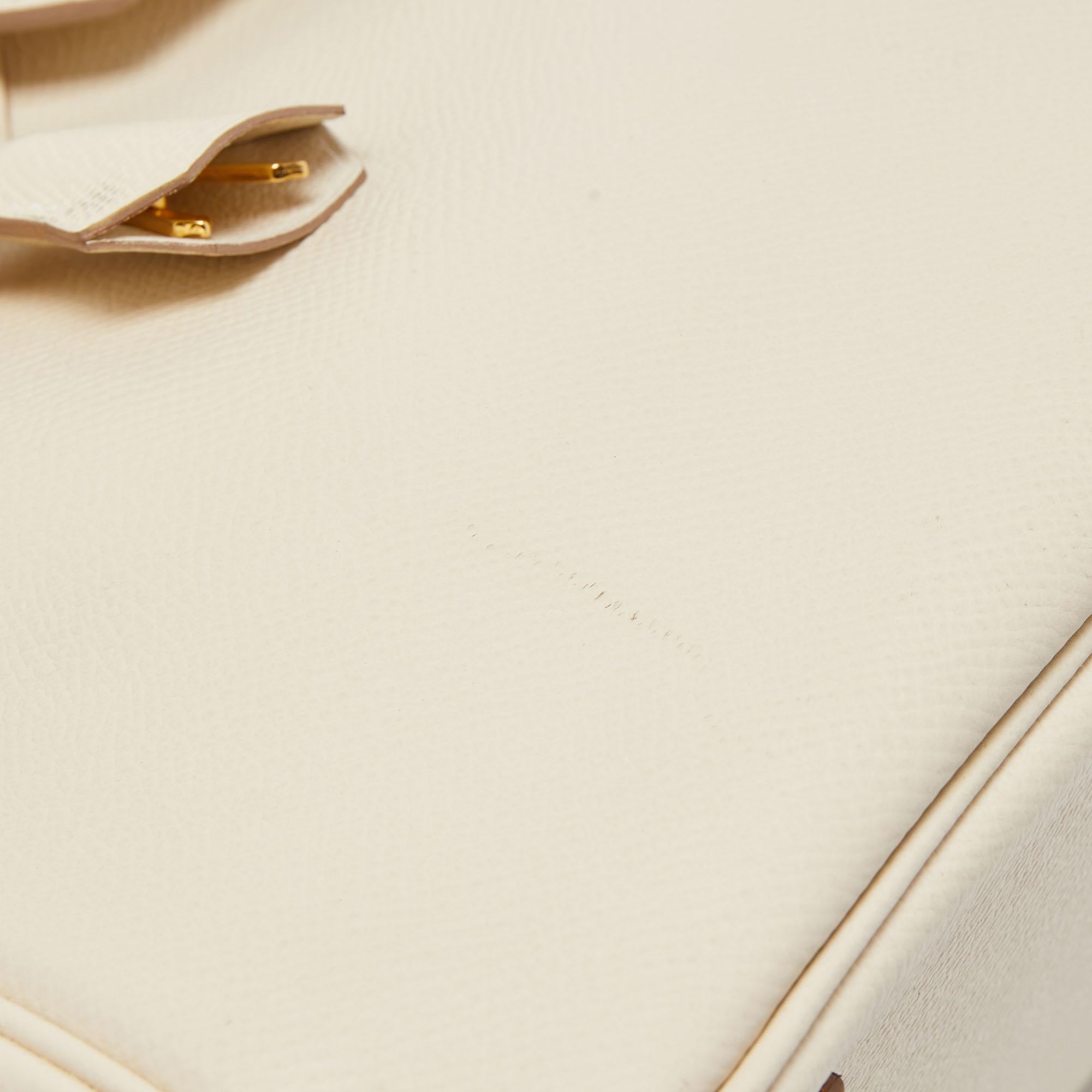 Hermes Craie Epsom Leather Gold Finish Birkin 30 Bag 1