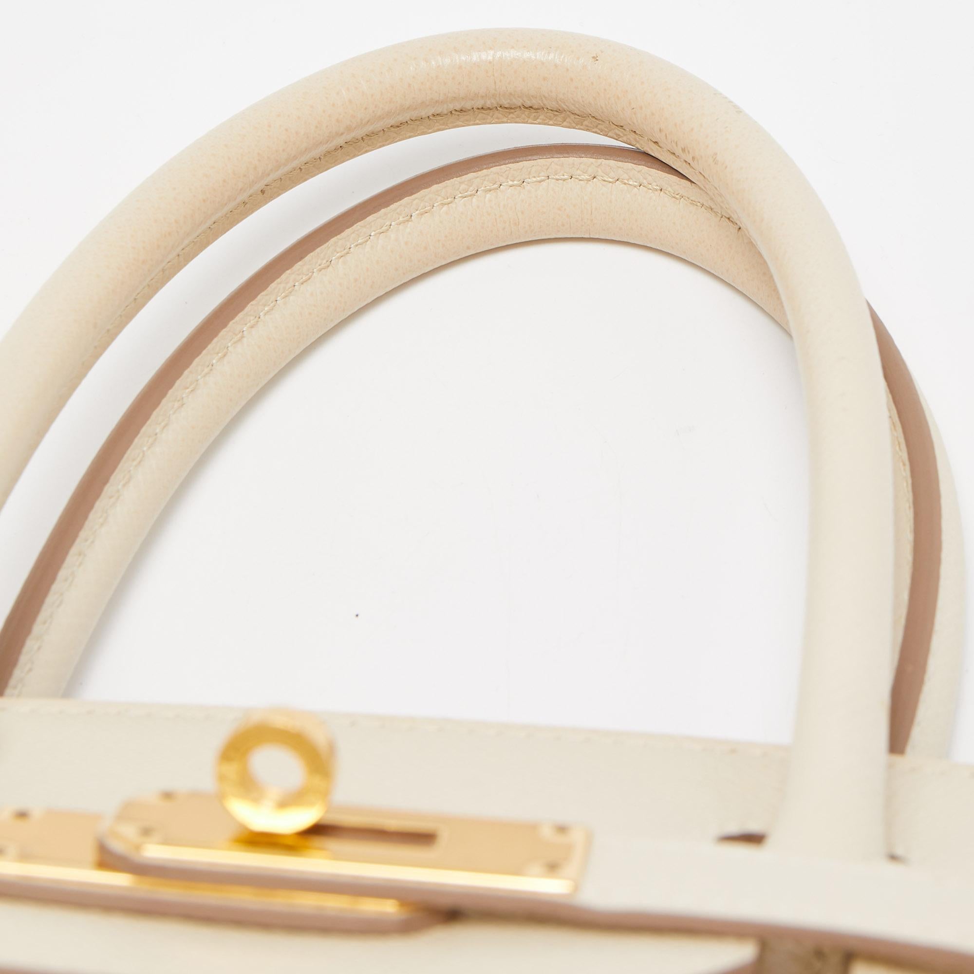 Hermes Craie Epsom Leather Gold Finish Birkin 30 Bag 3