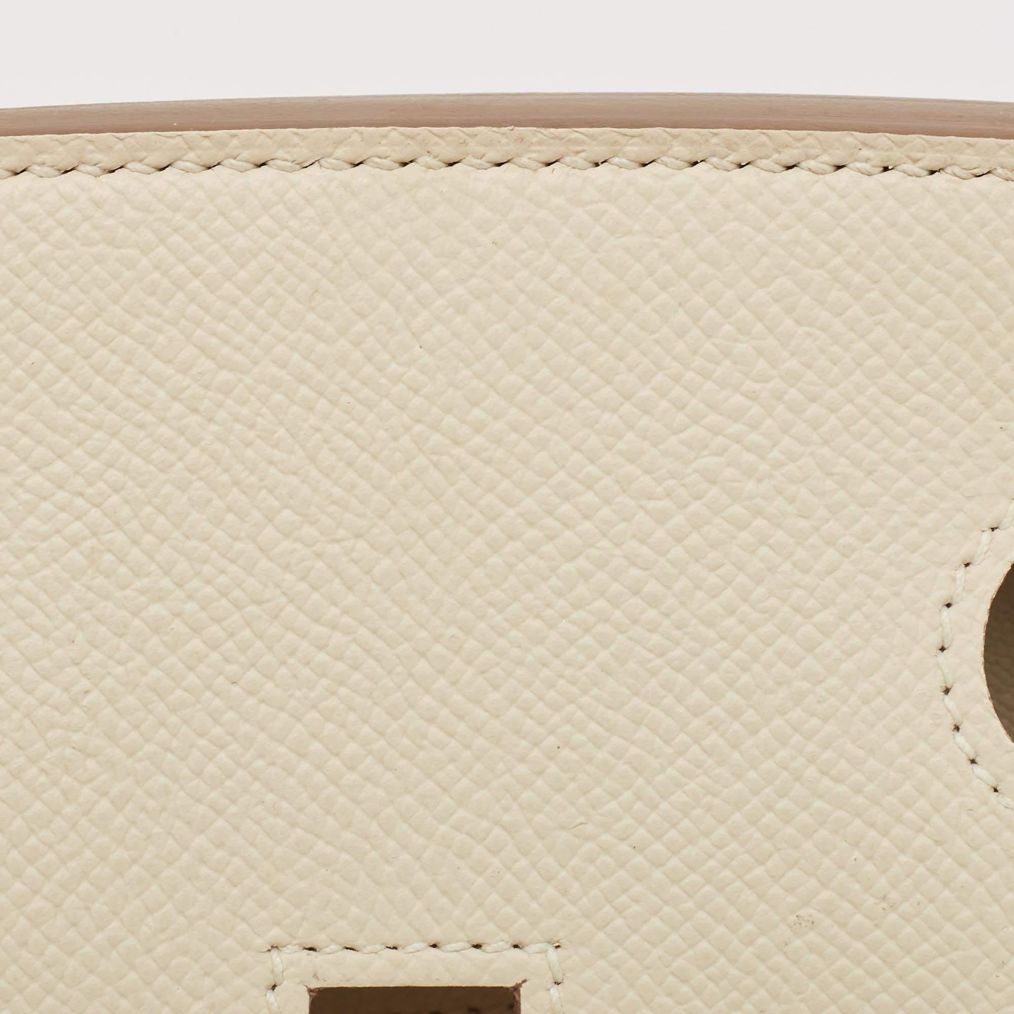 Hermes Craie Epsom Leather Gold Finish Birkin 30 Bag 5