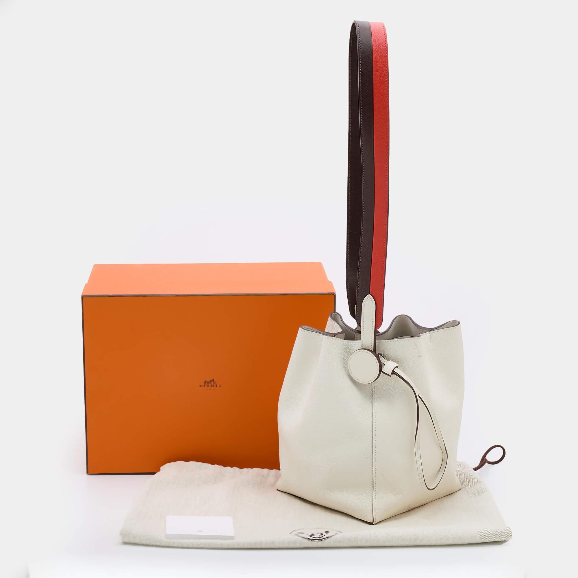 Hermes Craie Evercolor Leather Licol Bag 7