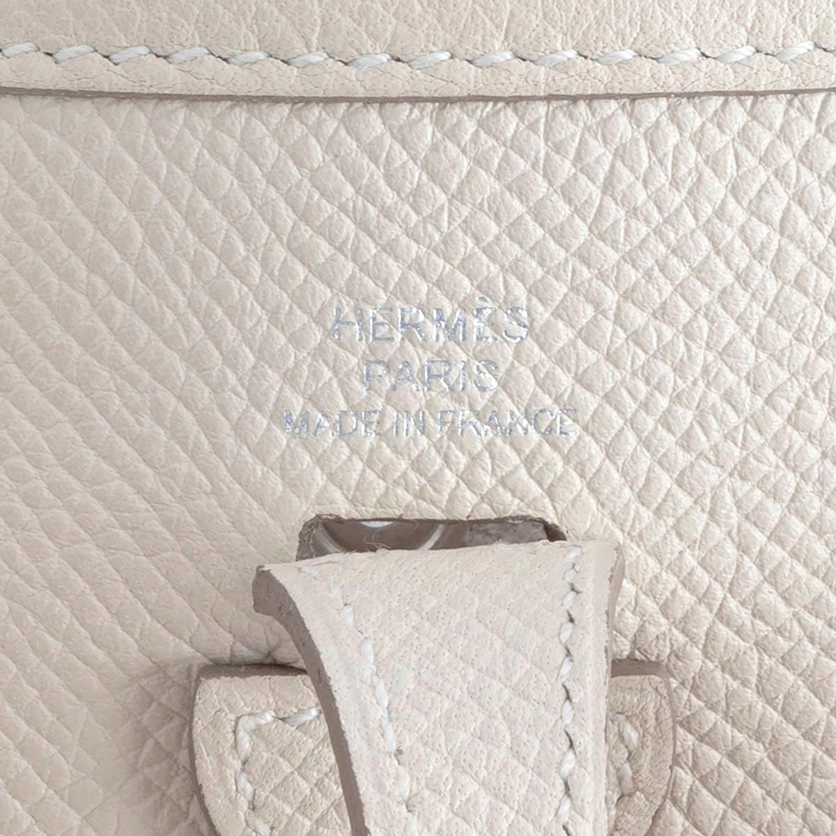 HERMES Craie ivory Epsom leather & Lime EVELYNE 16 TPM Crossbody Bag For Sale 1