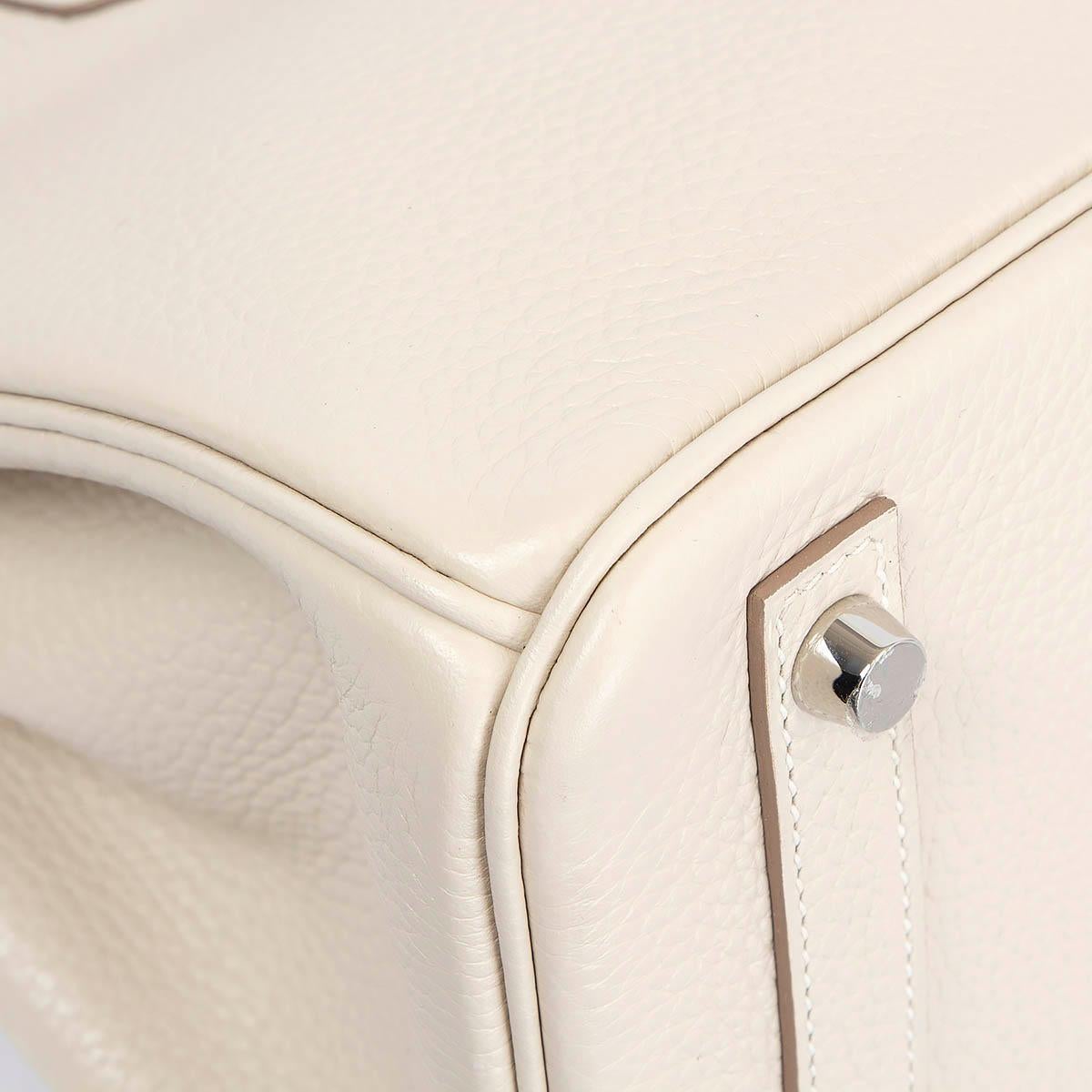HERMES Craie ivory Togo leather BIRKIN 30 Bag Palladium 5