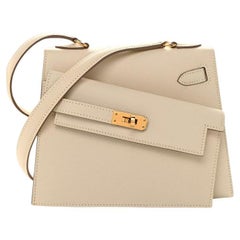 Hermès Craie Kelly 20 En Desordre Sellier Herrajes de Oro de Epsom
