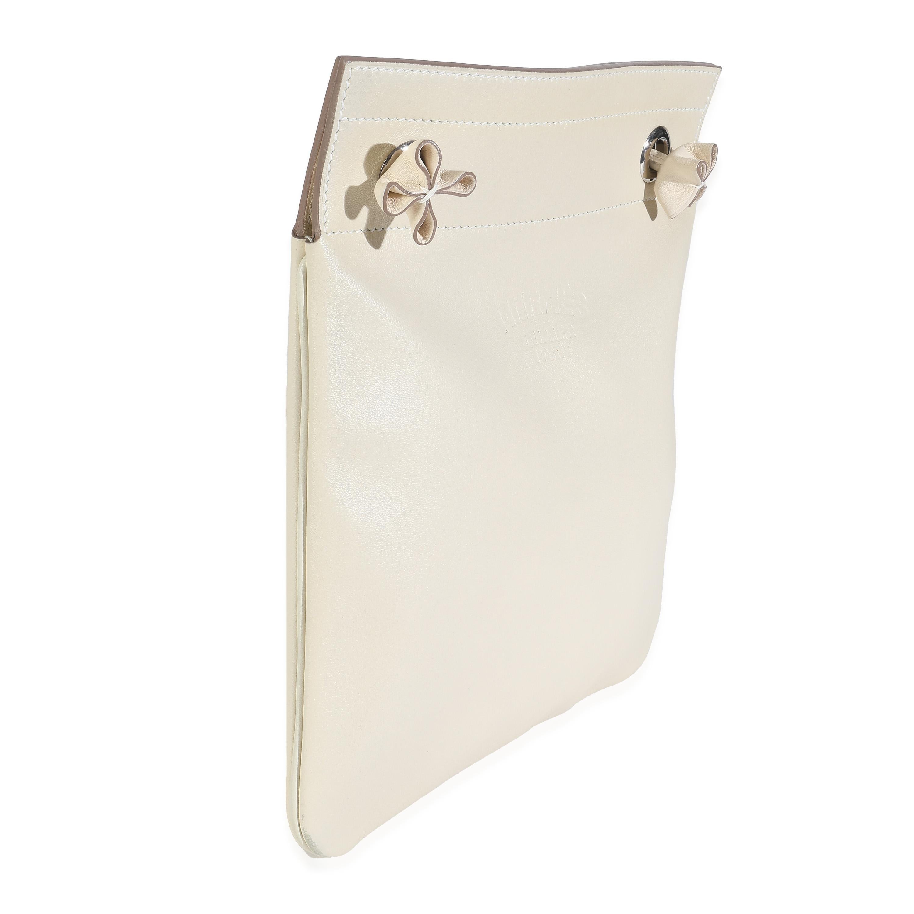 Beige Hermès Craie Milo Lambskin Swift Mini Aline en vente