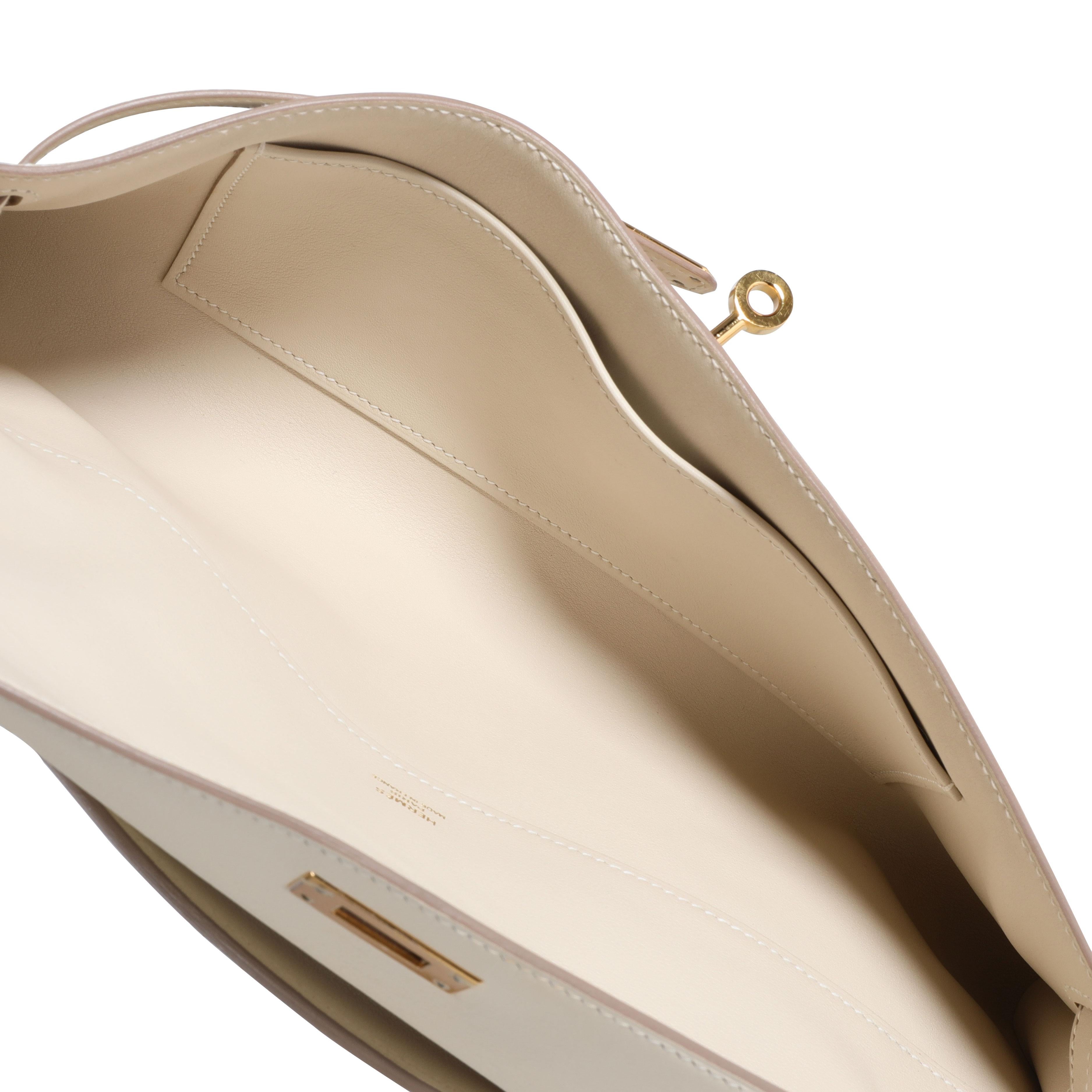 Women's Hermès Craie Swift Leather Kelly Cut GHW