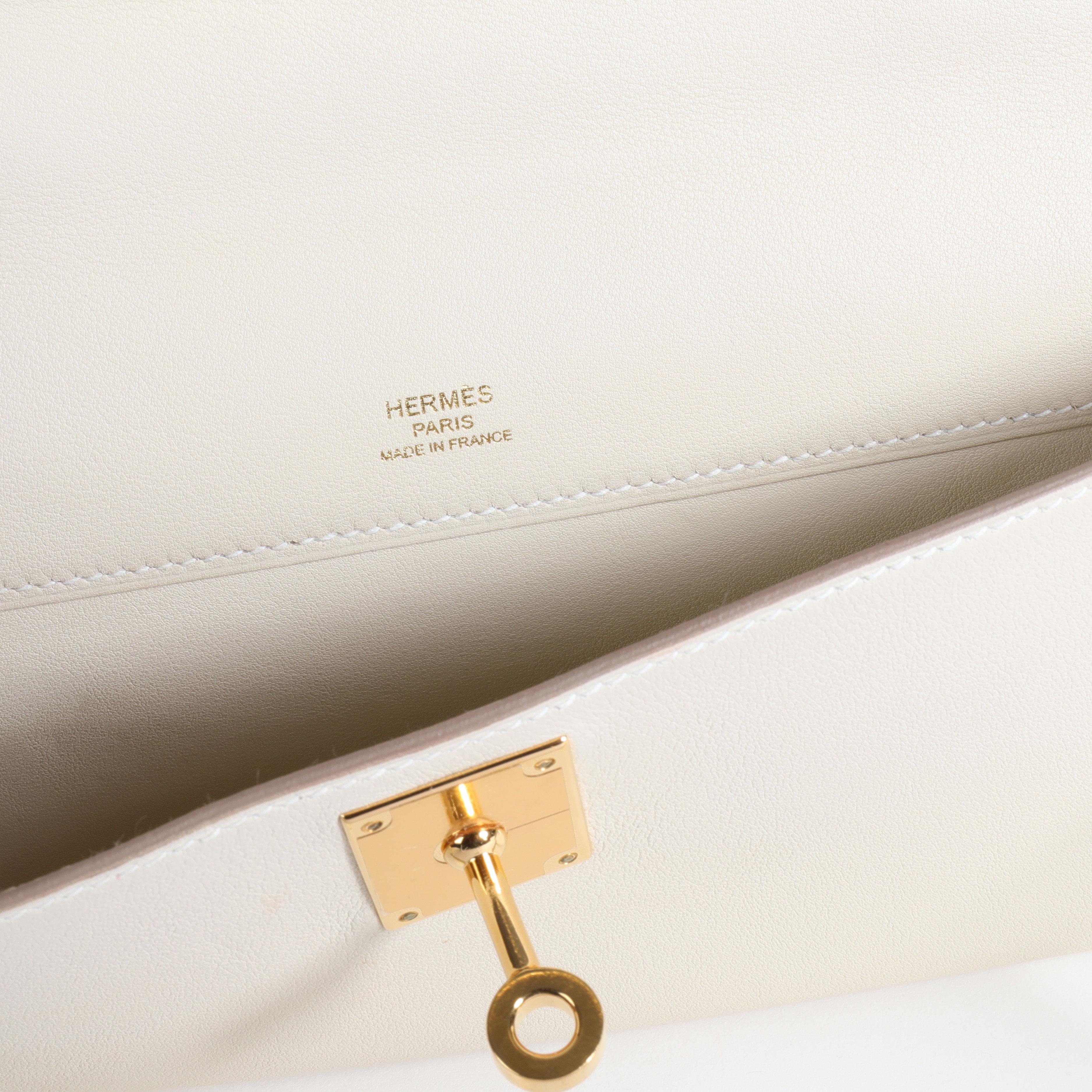 Hermès Craie Swift Leather Kelly Cut GHW 2