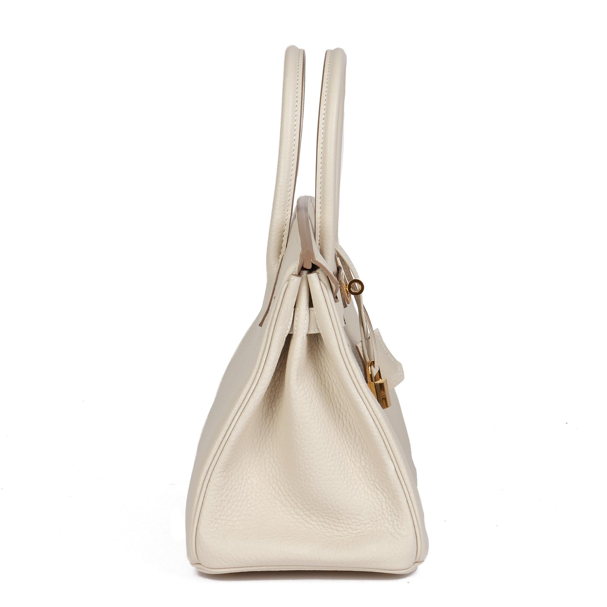 Beige Hermès Craie Togo Pelle Birkin 30cm Retourne in vendita