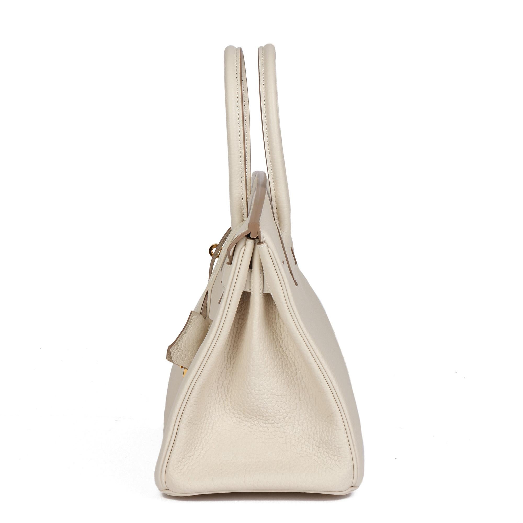 Hermès Craie Togo Pelle Birkin 30cm Retourne In condizioni ottime in vendita a Bishop's Stortford, Hertfordshire