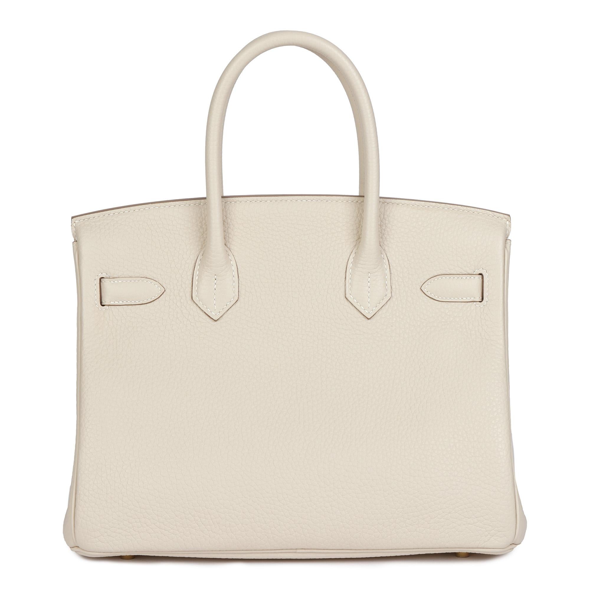 Donna Hermès Craie Togo Pelle Birkin 30cm Retourne in vendita
