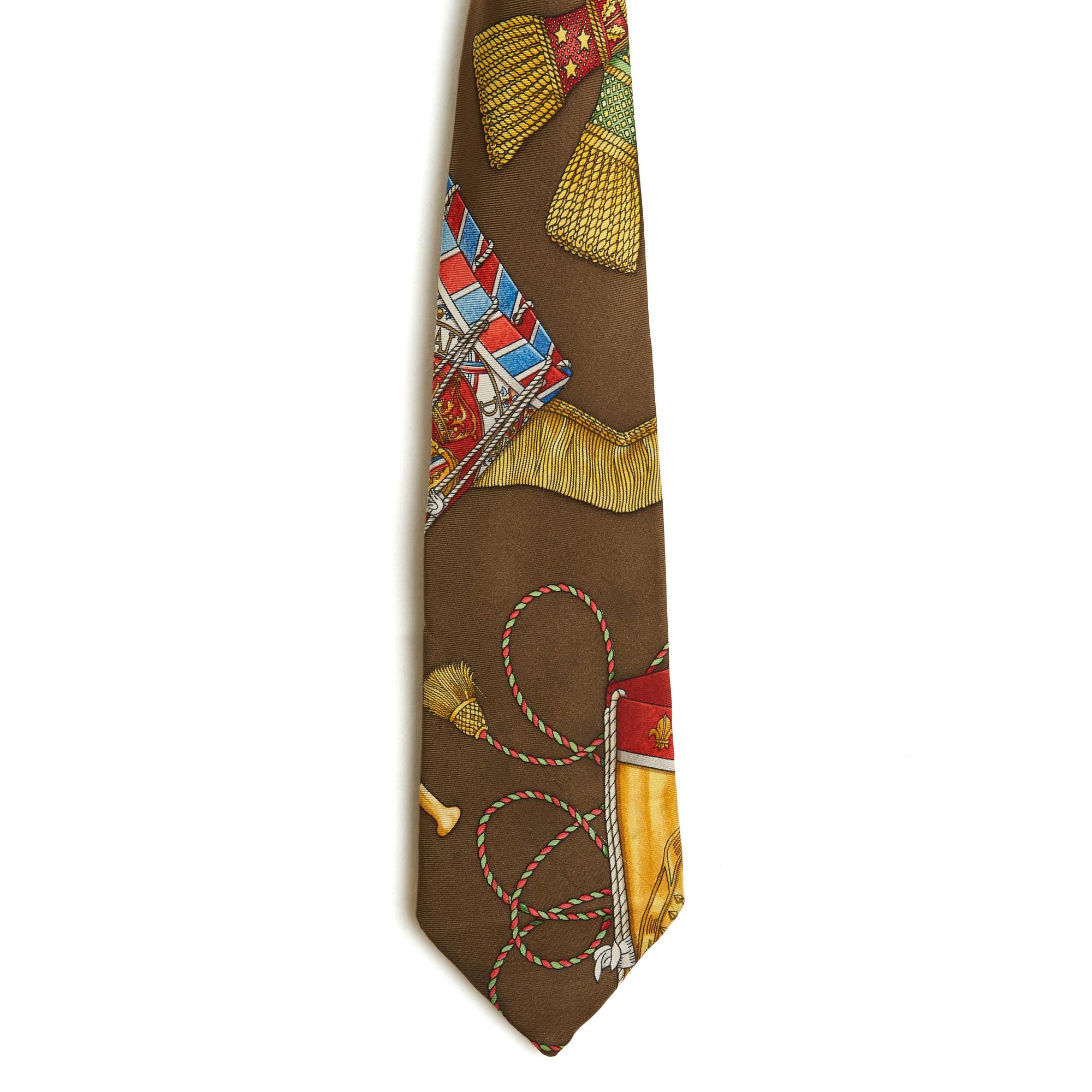 Cravate en twill de soie Hermès intitulée 