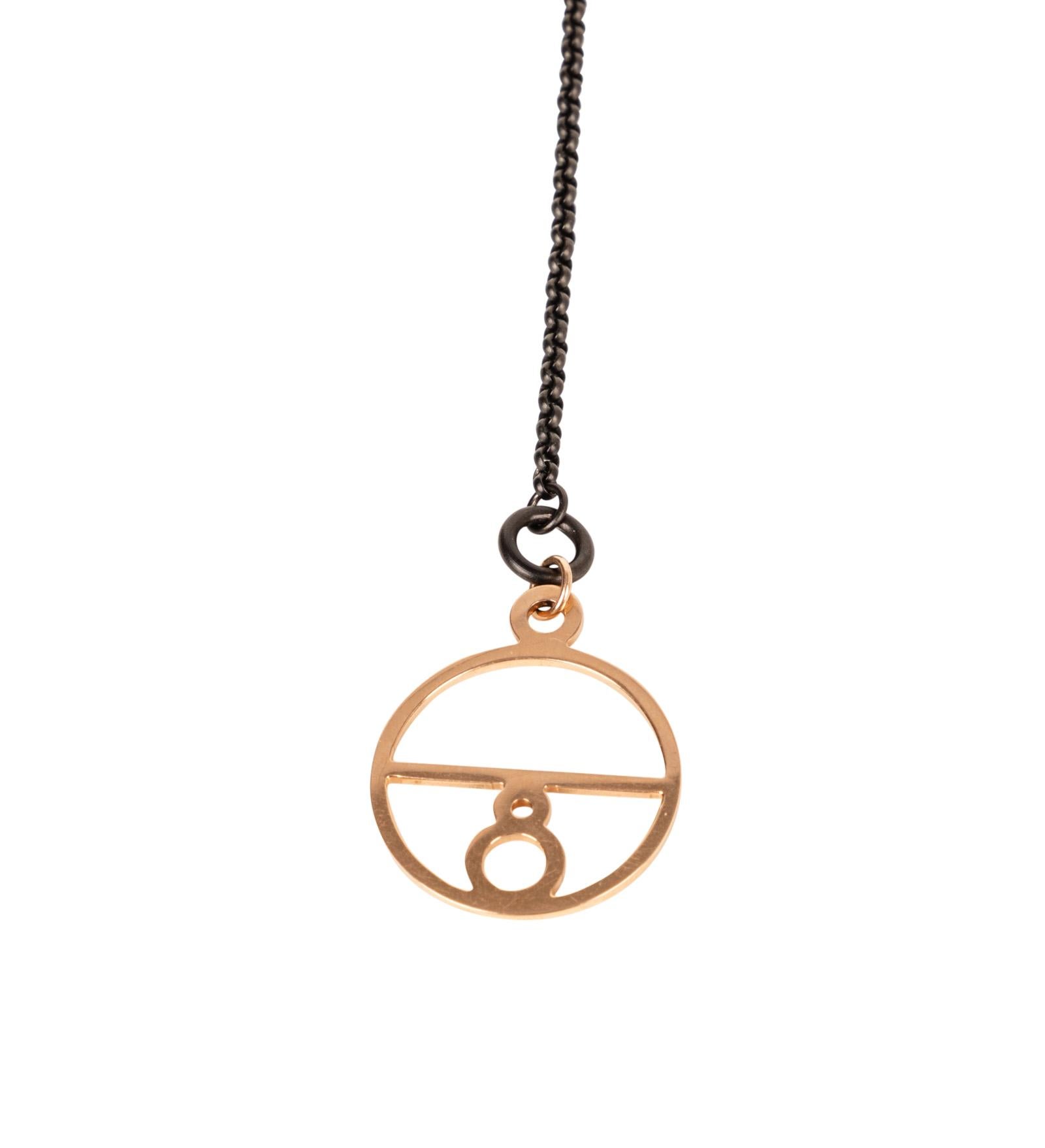 Hermes Crazy Caleche Necklace Blackened Silver 18K Rose Gold Limited Edition For Sale 1