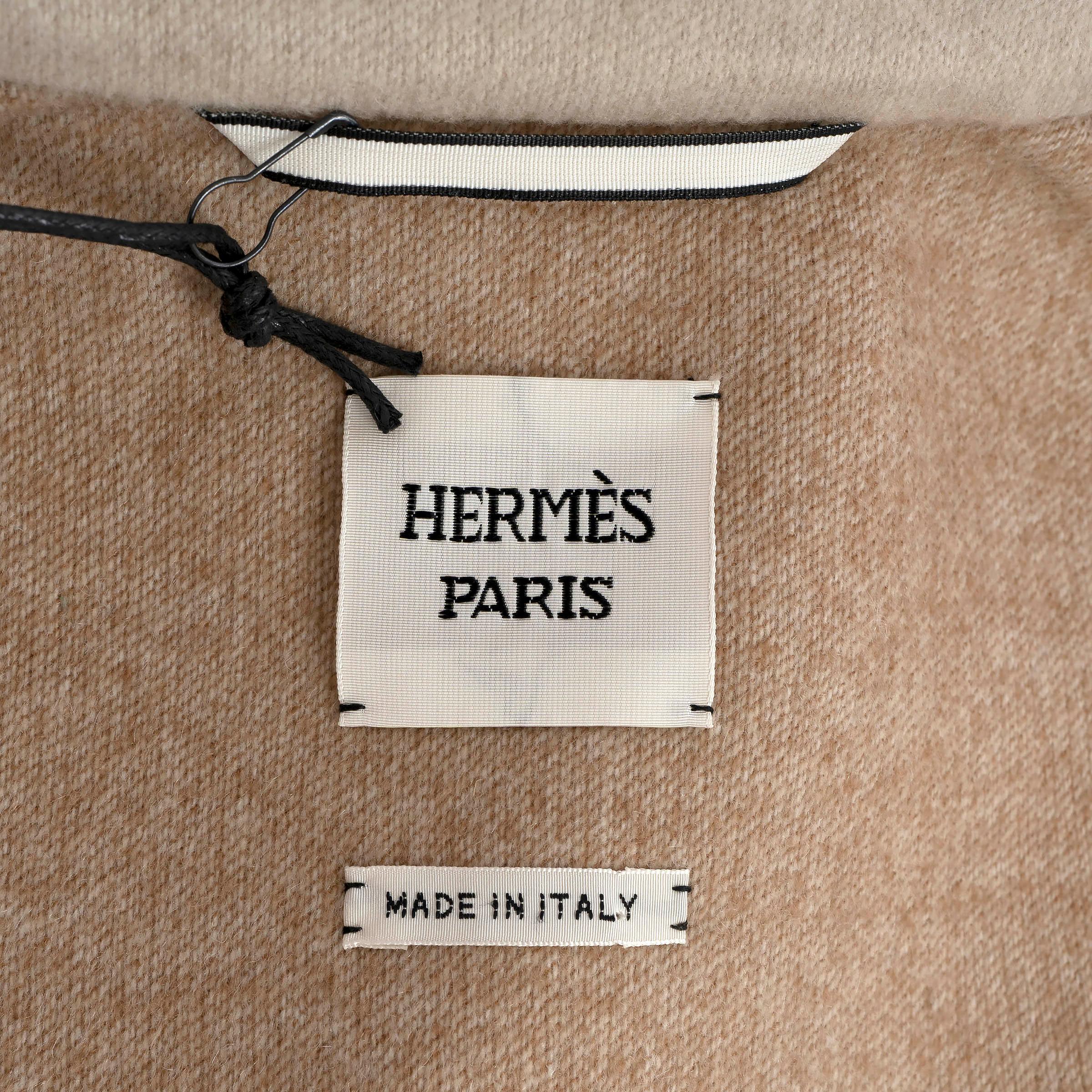 HERMES cream cashmere 2020 ZIP FRONT KNIT Coat Jacket 34 XXS For Sale 1