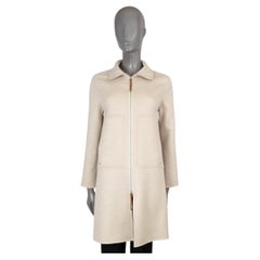 HERMES crema cachemire 2020 ZIP FRONT KNIT Giacca Coates 34 XXS