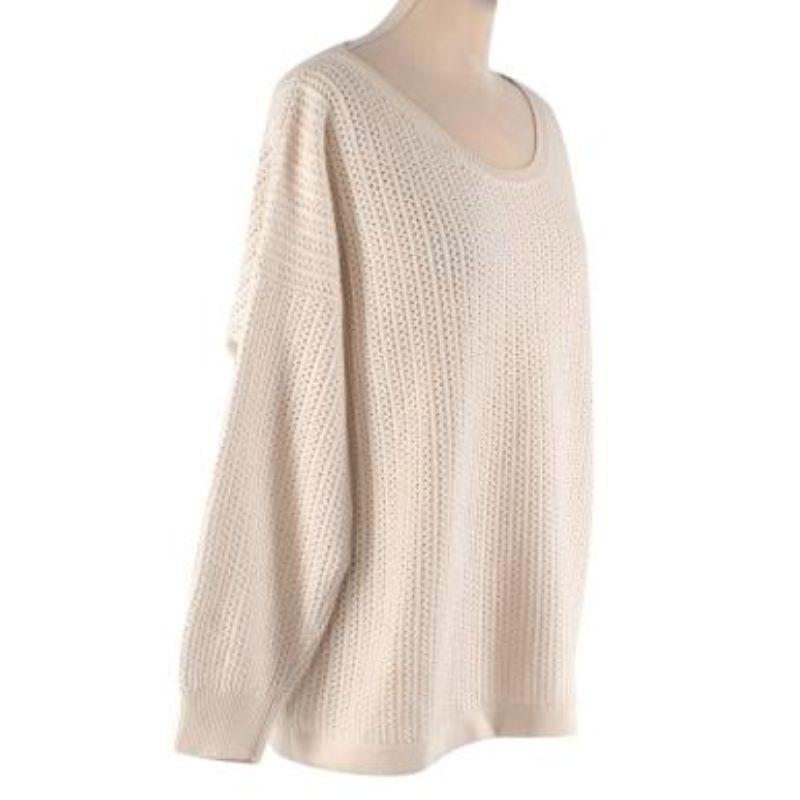 Hermes Cream Cashmere & Cotton Knitted Jumper In Good Condition For Sale In London, GB