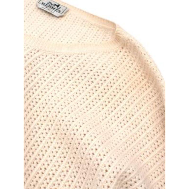 Hermes Cream Cashmere & Cotton Knitted Jumper For Sale 2
