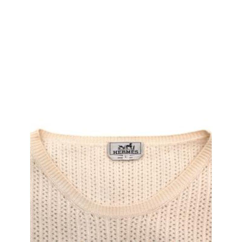 Hermes Cream Cashmere & Cotton Knitted Jumper For Sale 3