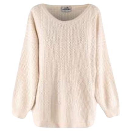 Hermes Cream Cashmere & Cotton Knitted Jumper For Sale