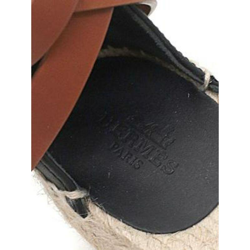 Hermes - Chaussures compensées Tipoli en cuir et jute de couleur crème en vente 6