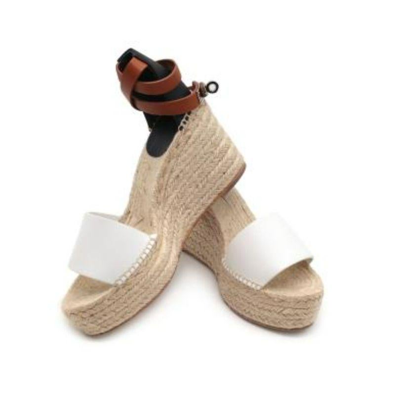 Women's Hermes Cream Leather and Jute Tipoli Espadrille Wedges For Sale