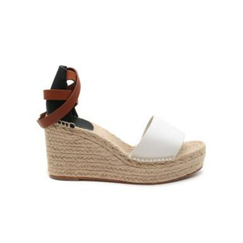 Hermes Cream Leather and Jute Tipoli Espadrille Wedges For Sale 1