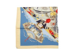 Hermes Cream & Multicolor Silk Scarf