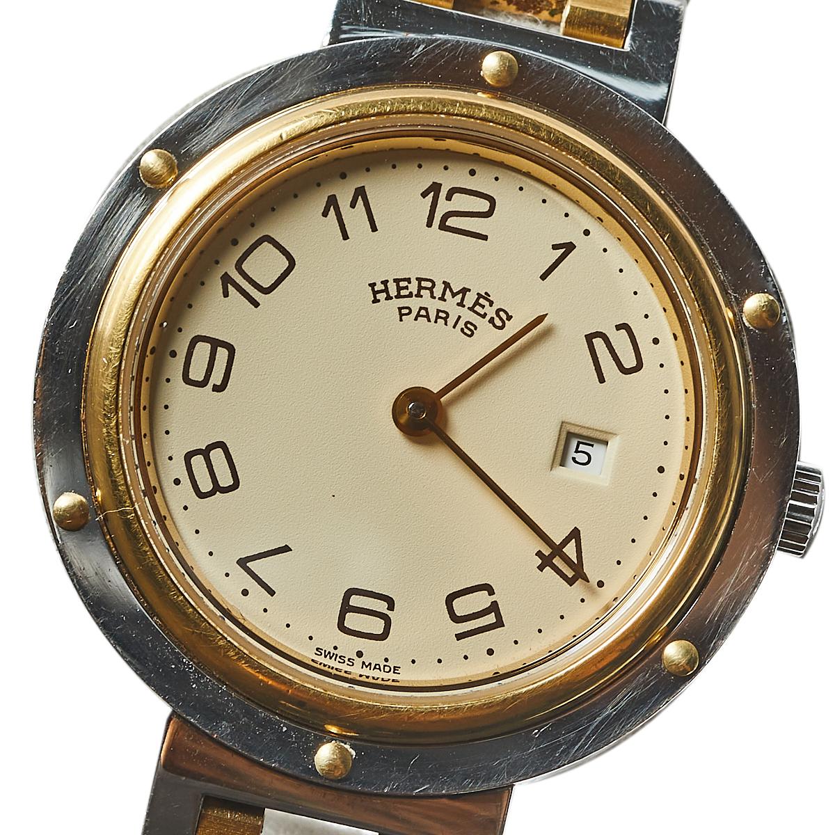 hermes watch two tone