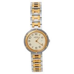 Hermes Cream Two-Tone Stainless Steel Clipper Women's Wristwatch 30 mm