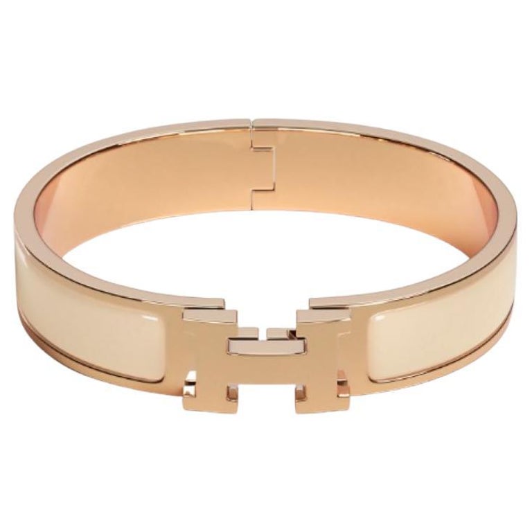 Hermes Crème Clic H bracelet For Sale at 1stDibs