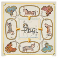 Hermes Crème / Gold / Multicolore Grand Apparat forever scarf 90