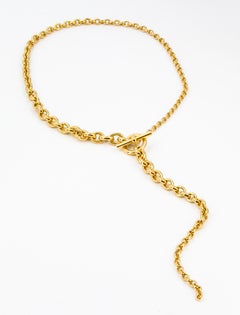 Hermes Crescendo 18 Karat Yellow Gold Graduated Drop Link Necklace