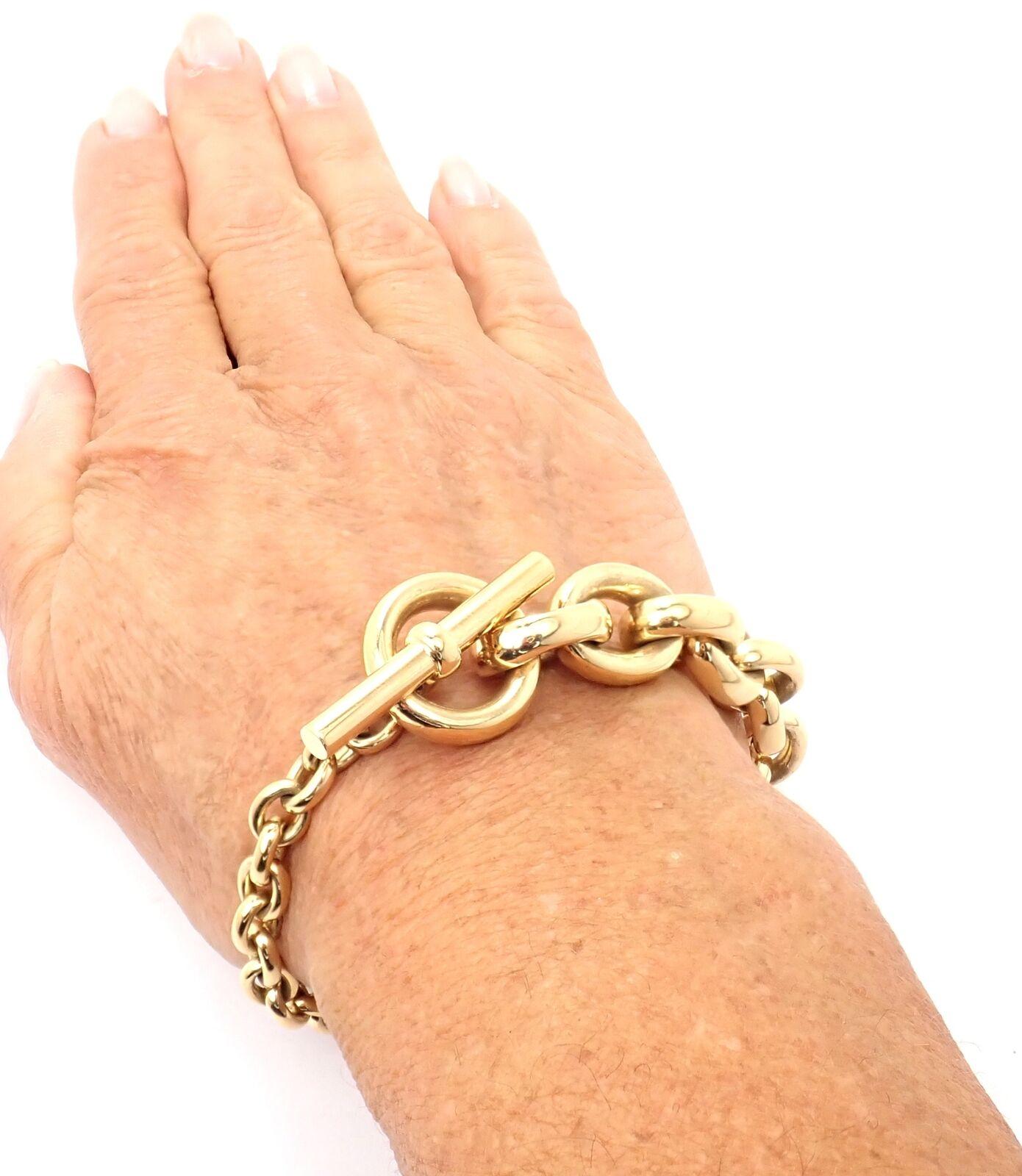 Hermes Crescendo Heavy Link Toggle Yellow Gold Bracelet 3