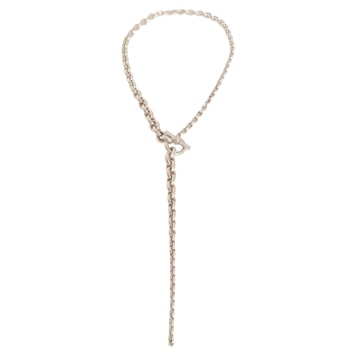 Collar «Hermes Crescendo» de plata de ley, estilo vintage de los años 2000, con caja