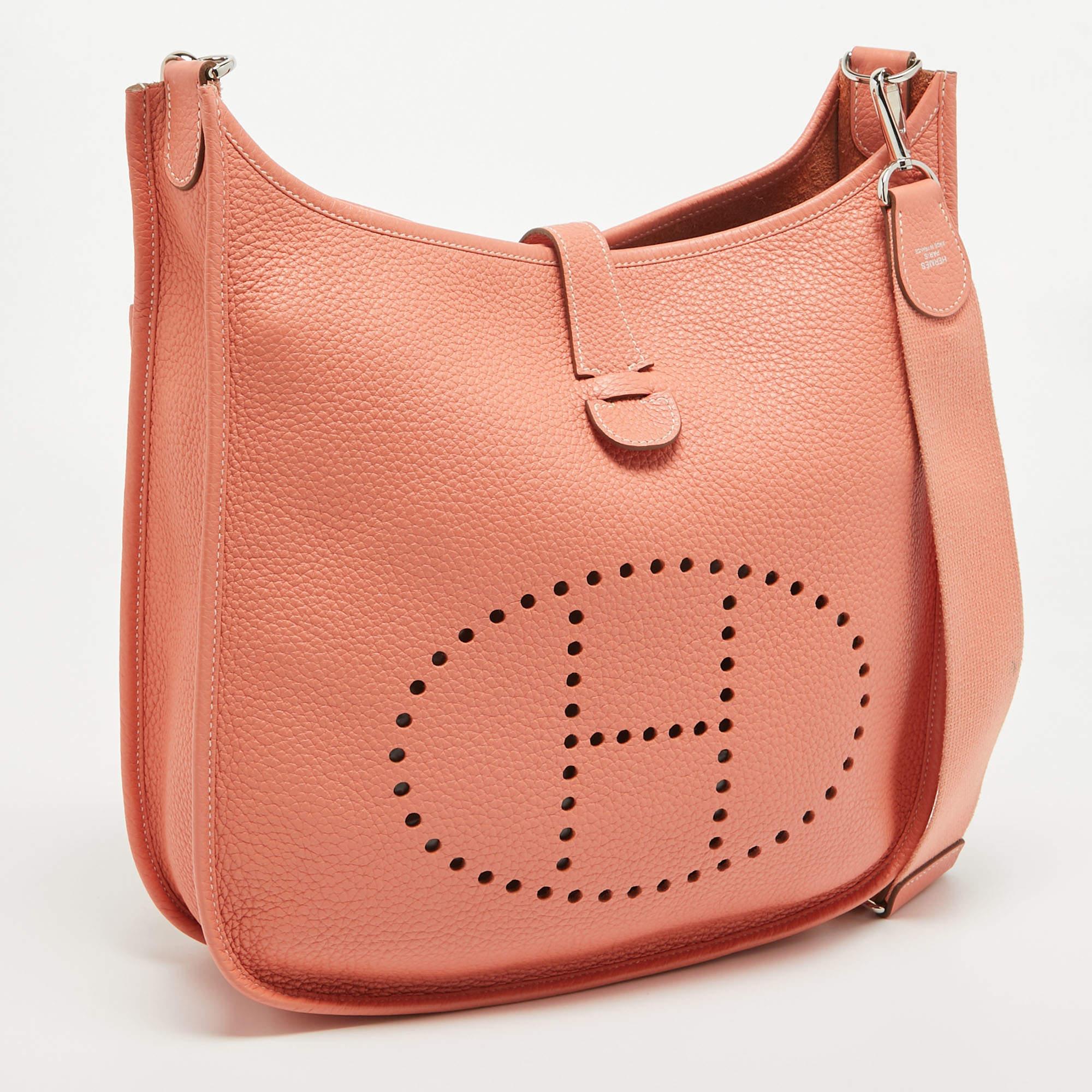 Women's Hermès Crevette Taurillon Clemence Leather Evelyne III GM Bag
