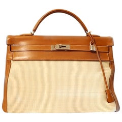 Hermès Crinoline and Barenia Leather 40 cm Kelly