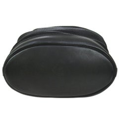Hermes Crinoline Black Leather Bucket Gold Drawstring Carryall Shoulder Bag