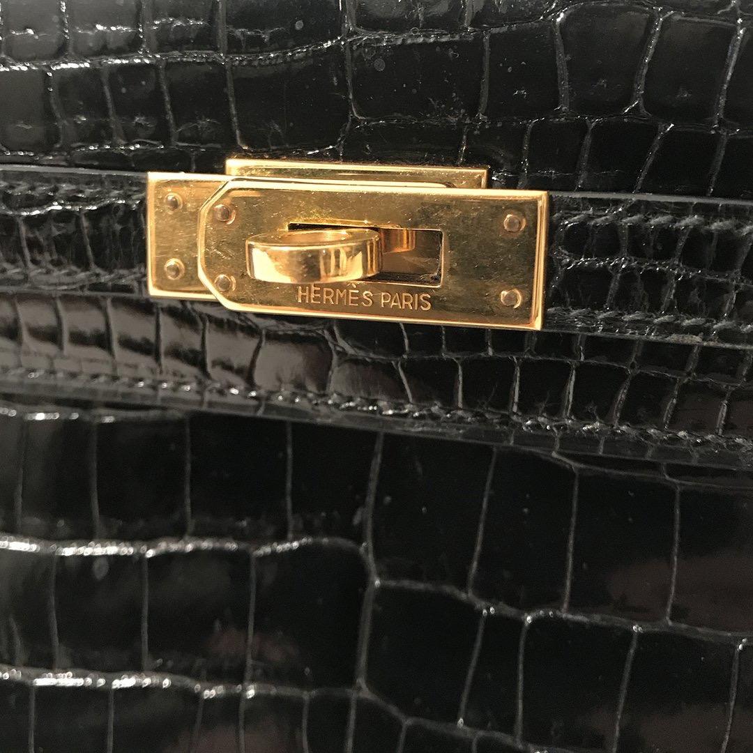 Hermès Croc Mini Kelly (20cm) Vintage 1981 In Good Condition In Los Angeles, CA