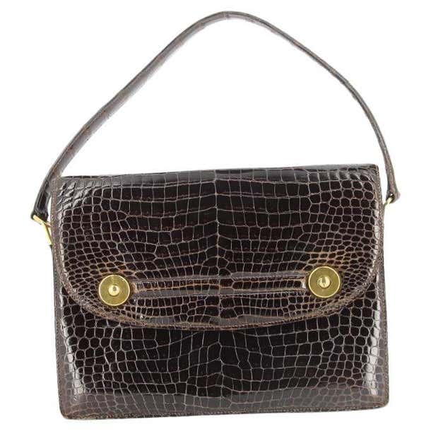 Hermes Crocodile Floride Bag in Brown Leather For Sale at 1stDibs