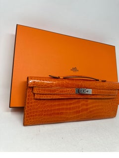 Hermes Crocodile Kelly Cut Clutch